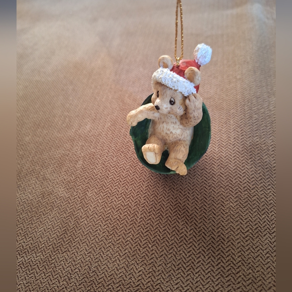 Carlton Cards “Holiday Salute” Santa Bear in Army Helmet Ornament Original Box